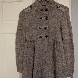 Style & Co Gray Pea Coat with Fitted Silhouette